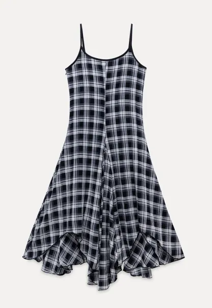 Plaid Handkerchief-Hem Cami Dress