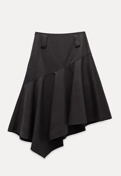 Women's Asymmetrical A-Line Midi Skirt
