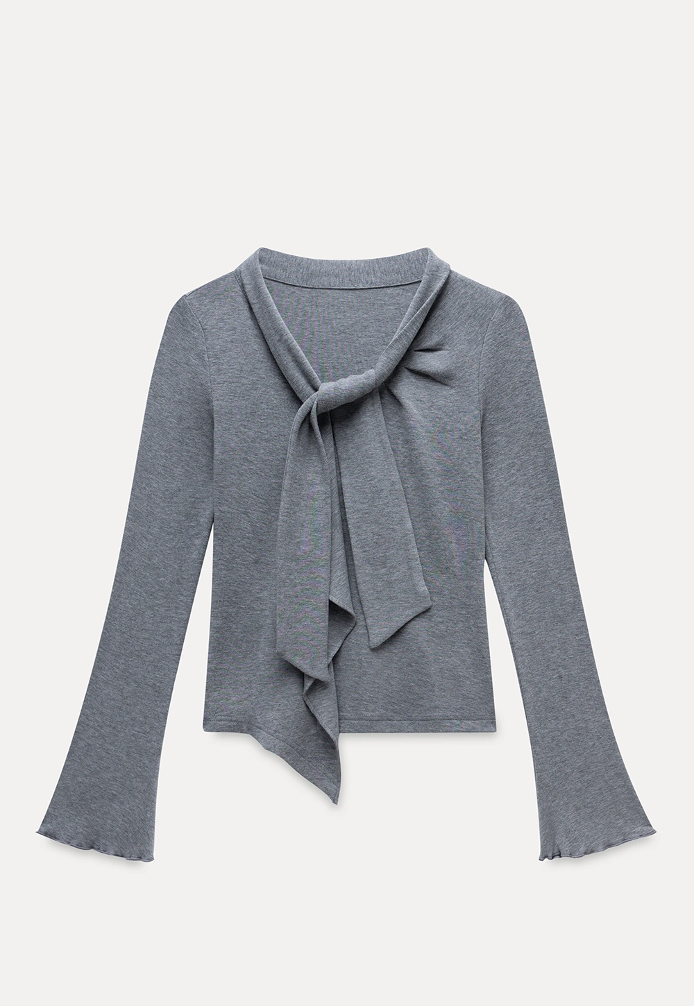 Women's Tie Neck Long Sleeve Tee