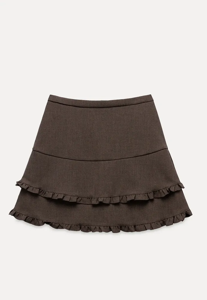 Tiered Ruffle Mini Skirt
