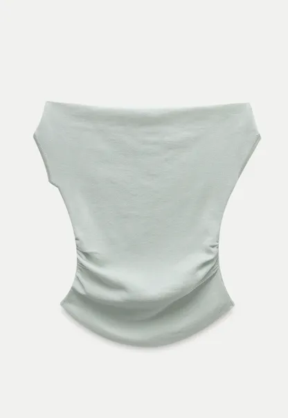 Women’s Off‑Shoulder Ruched Knit Top