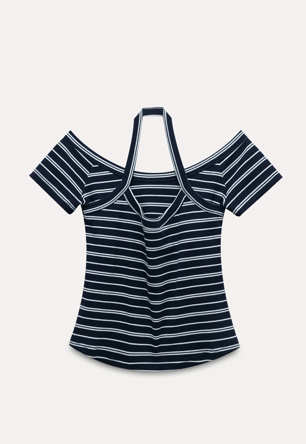 Women's Halter Neck Faux Two-Piece Top