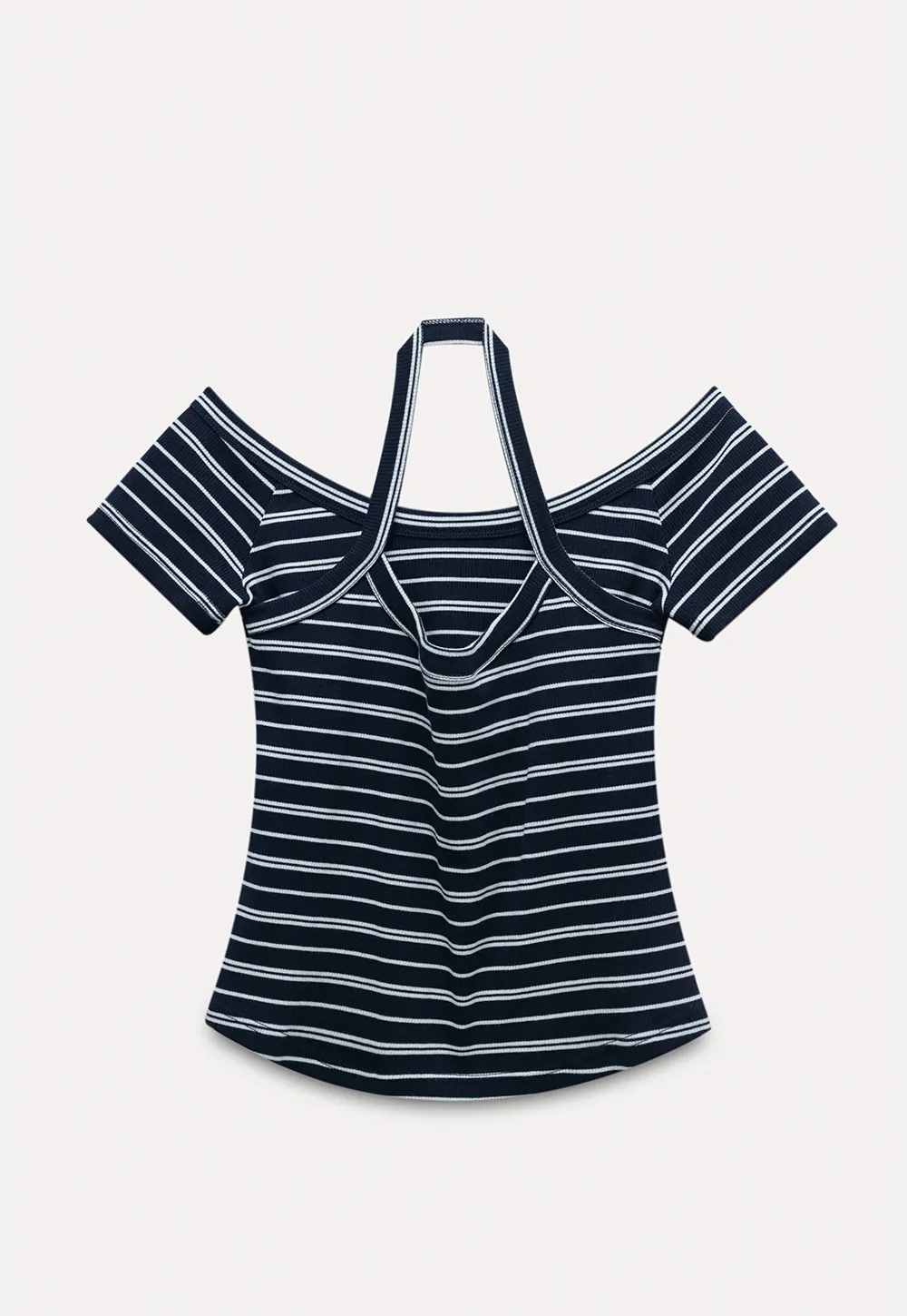 Women's Halter Neck Faux Two-Piece Top