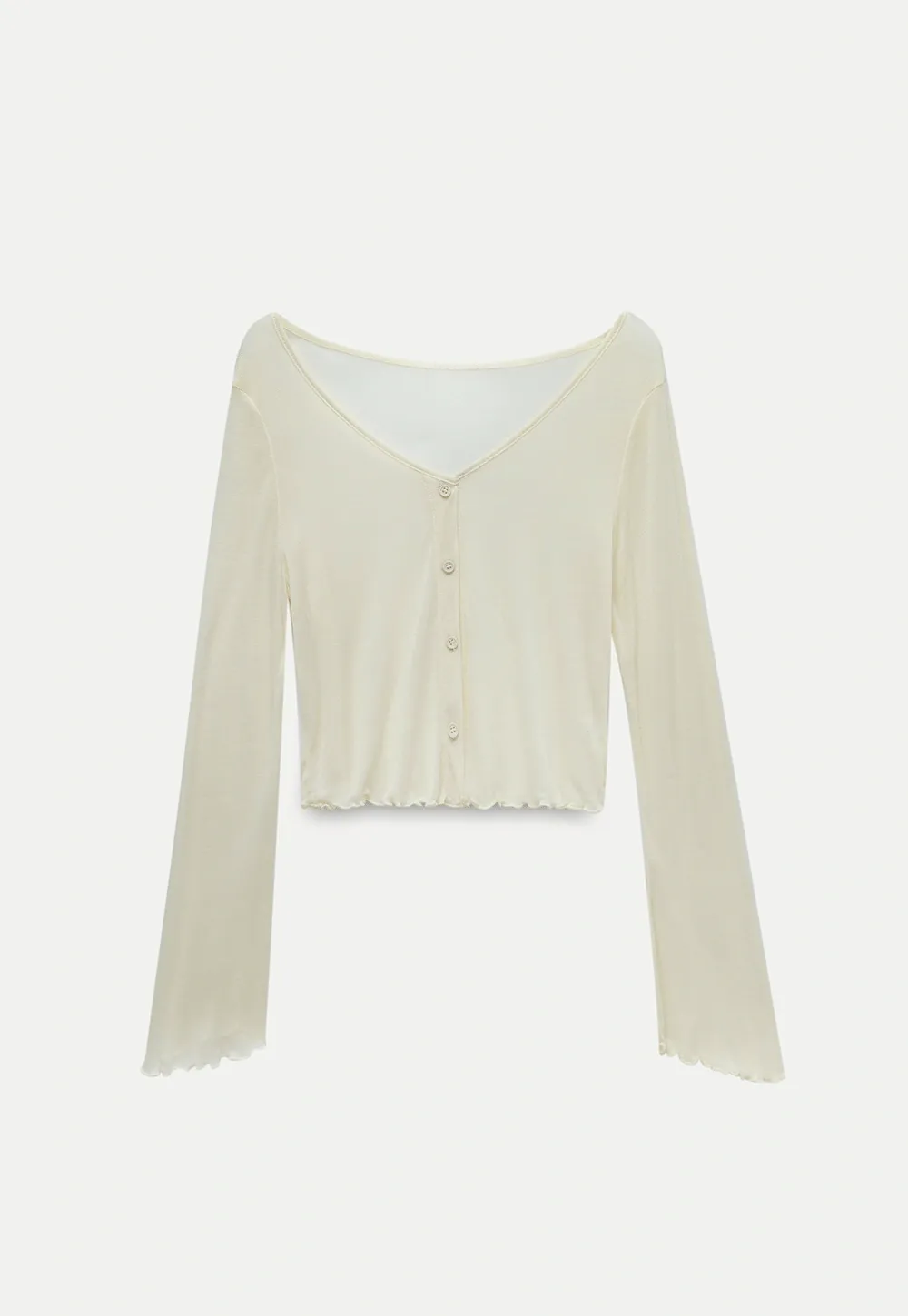 Women’s Cropped V-Neck Button Cardigan