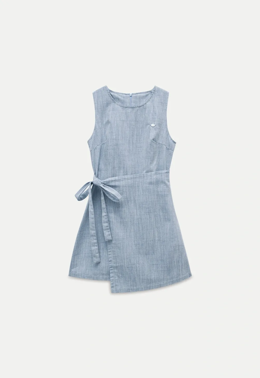 Women’s Sleeveless Tie Waist Chambray Dress