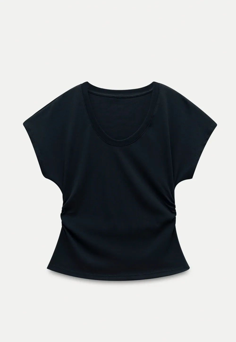 Women’s Side-Ruched Cap-Sleeve Tee