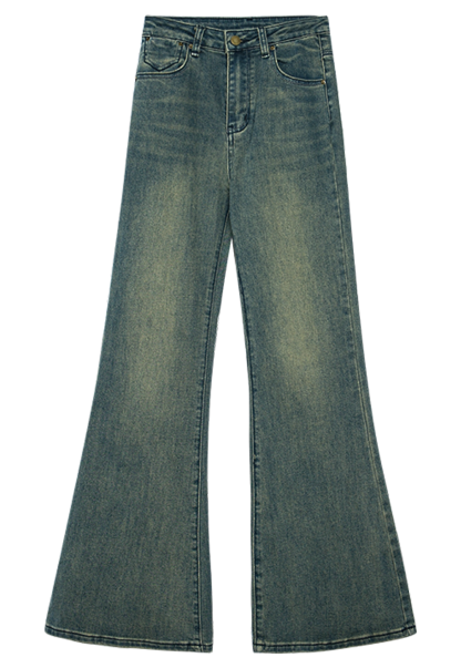 Women's Classic Wide Leg Denim Jeans, Vintage High Waist with Full-Length Style