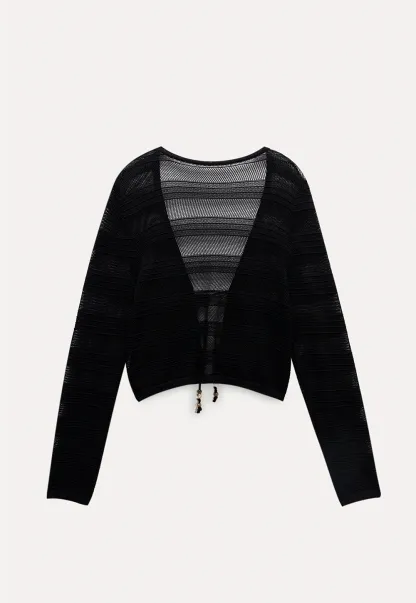 Women's Hollow Out Knit Long Sleeve Cardigan