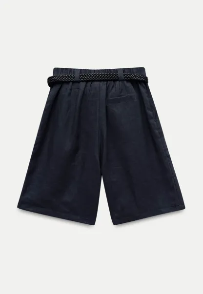 Women's Elastic Back Casual Loose Fit Shorts with Belt