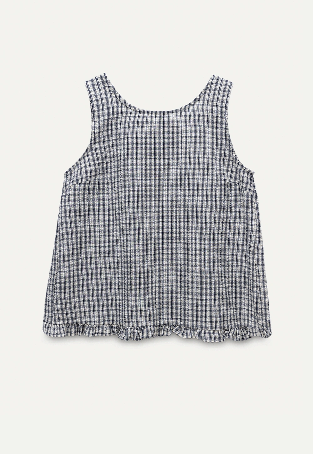 Vintage Gingham Sleeveless Blouse