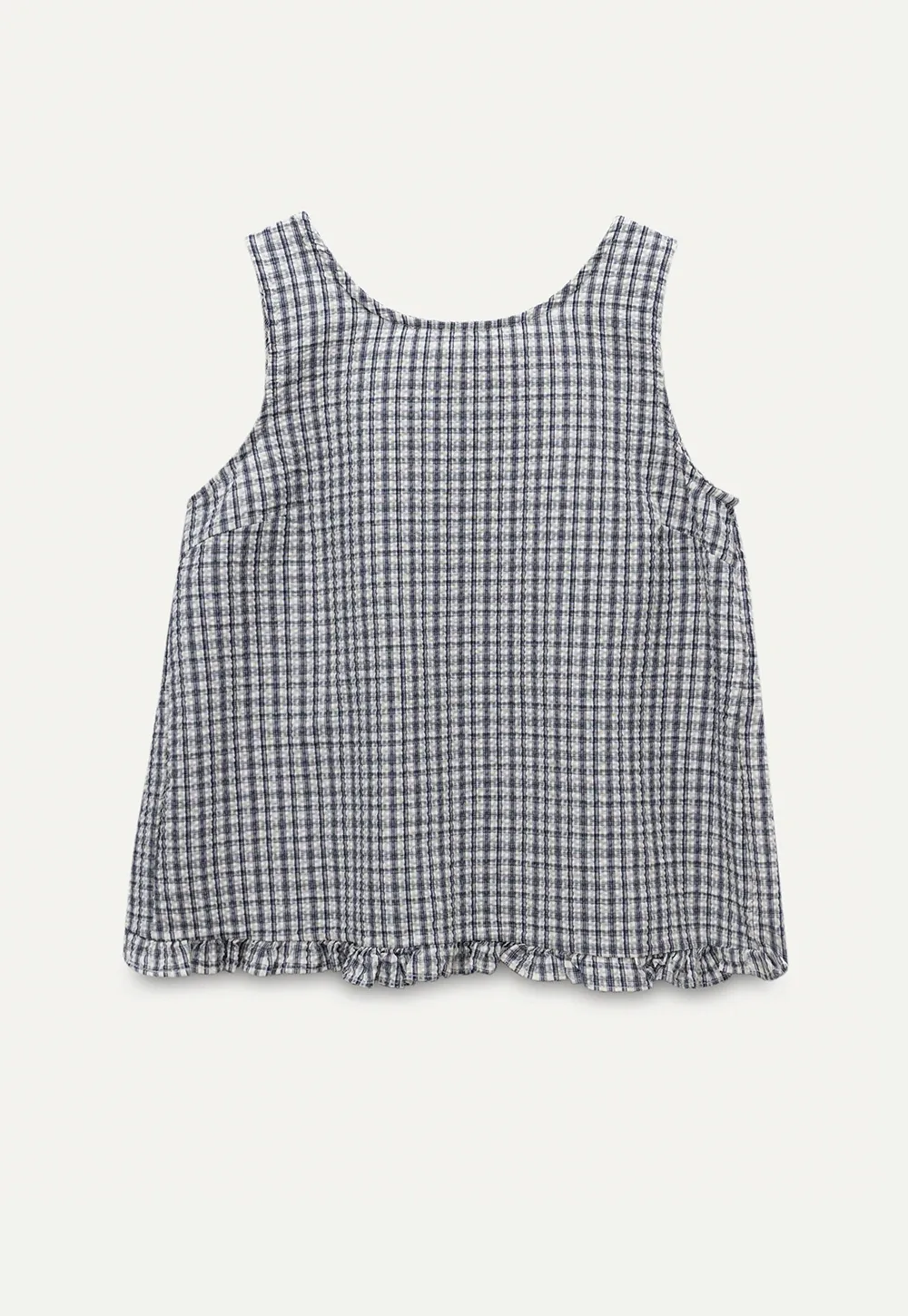 Vintage Gingham Sleeveless Blouse