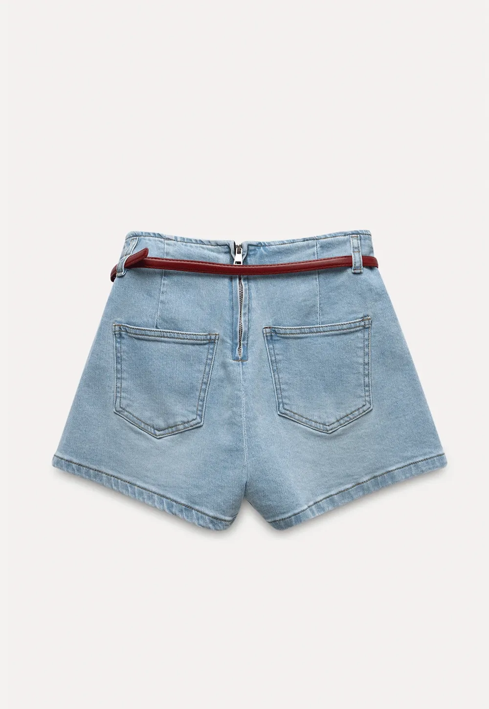 Denim Skort with Belt