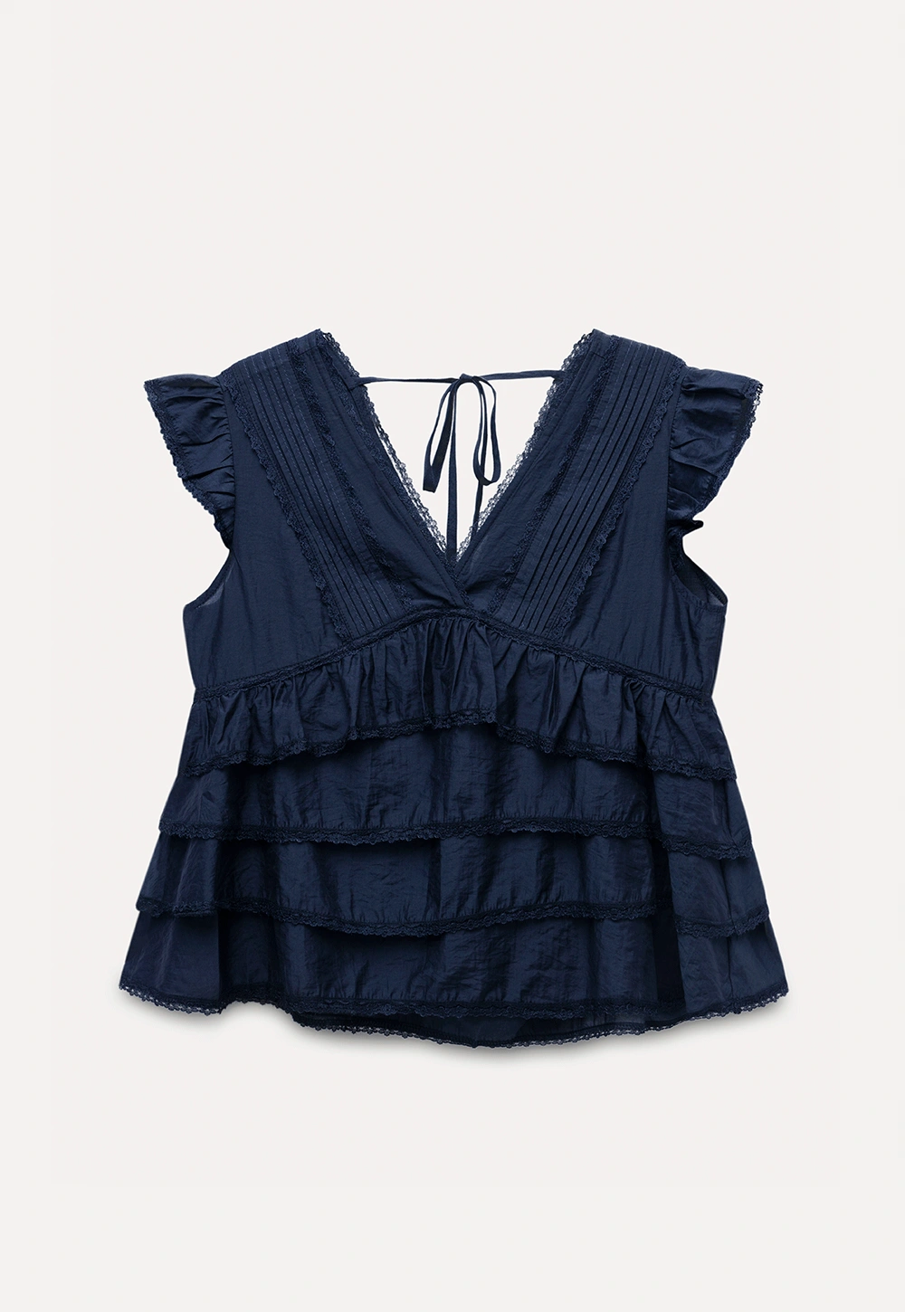 Vintage Style Layered Ruffle Top for Women