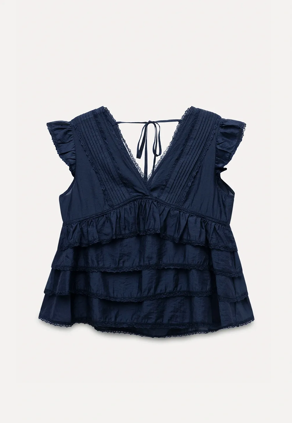 Vintage Style Layered Ruffle Top for Women
