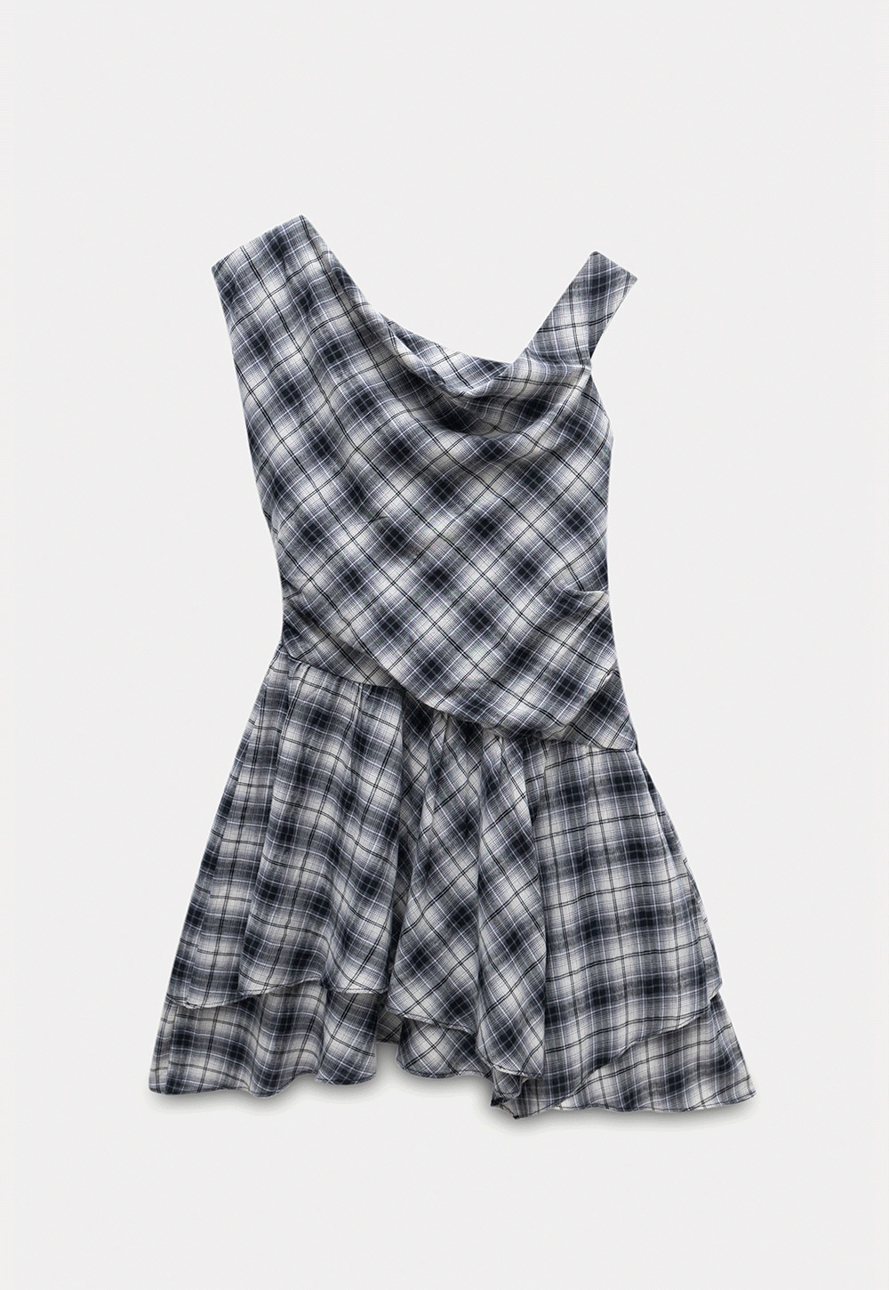 Women’s Off Shoulder Plaid Mini Dress