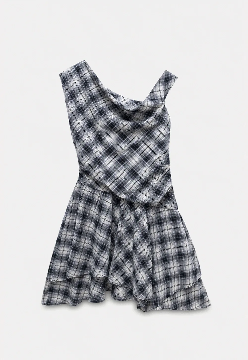 Women’s Off Shoulder Plaid Mini Dress
