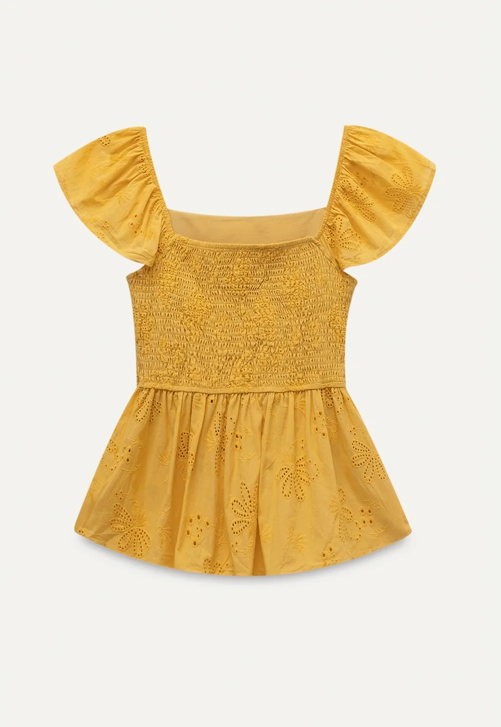 "Women’s Eyelet Embroidered Flutter Sleeve Blouse