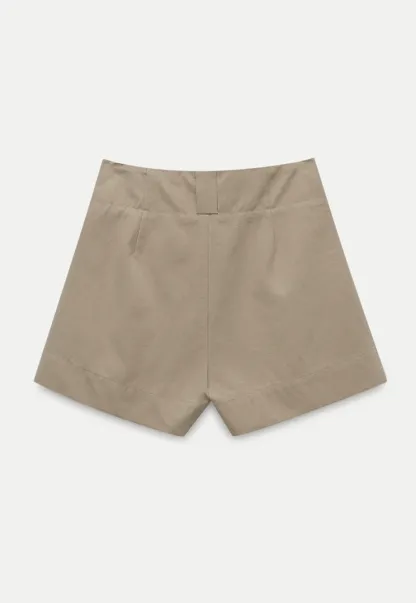 Women’s High-Waist Pleated Tailored Shorts
