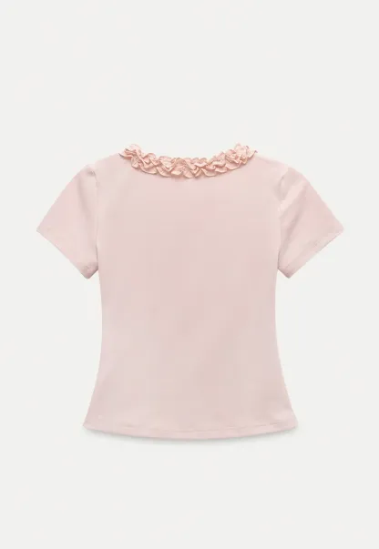 Ruched Trim Wrap Style T-Shirt