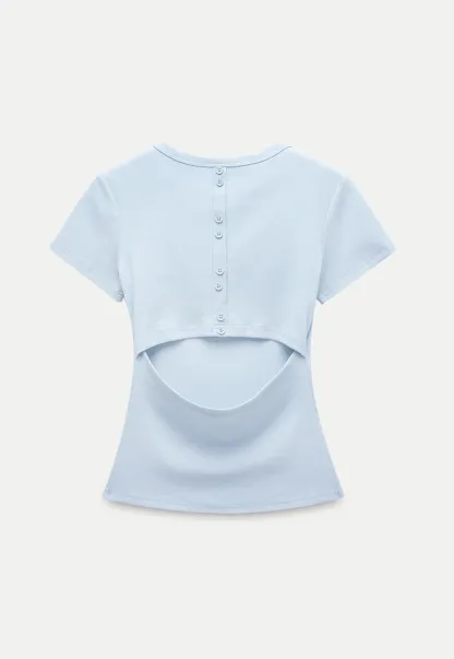 Women’s Basic Ribbed Knit T-Shirt