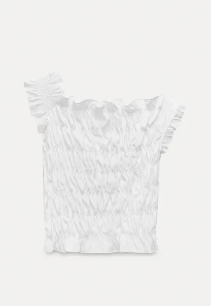 Women’s Off Shoulder Ruffled Shirred Top
