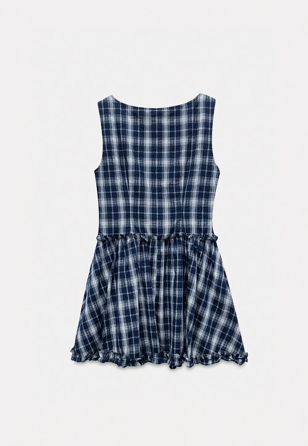 Cute Sleeveless Tartan Mini Dress