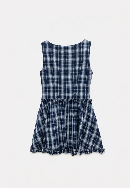 Cute Sleeveless Tartan Mini Dress