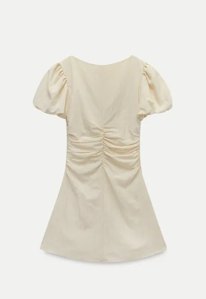 Women’s Puff Sleeve Ruched Mini Dress