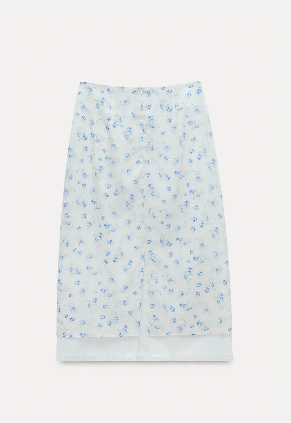 High Waist A-Line Floral Midi Skirt
