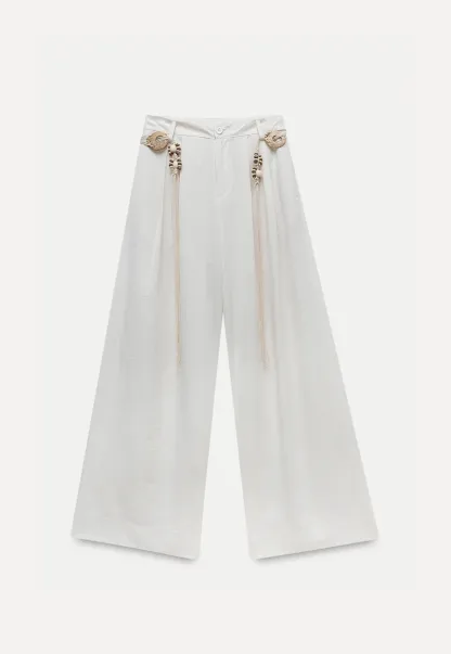Boho Shell Tassel Wide Leg Pants