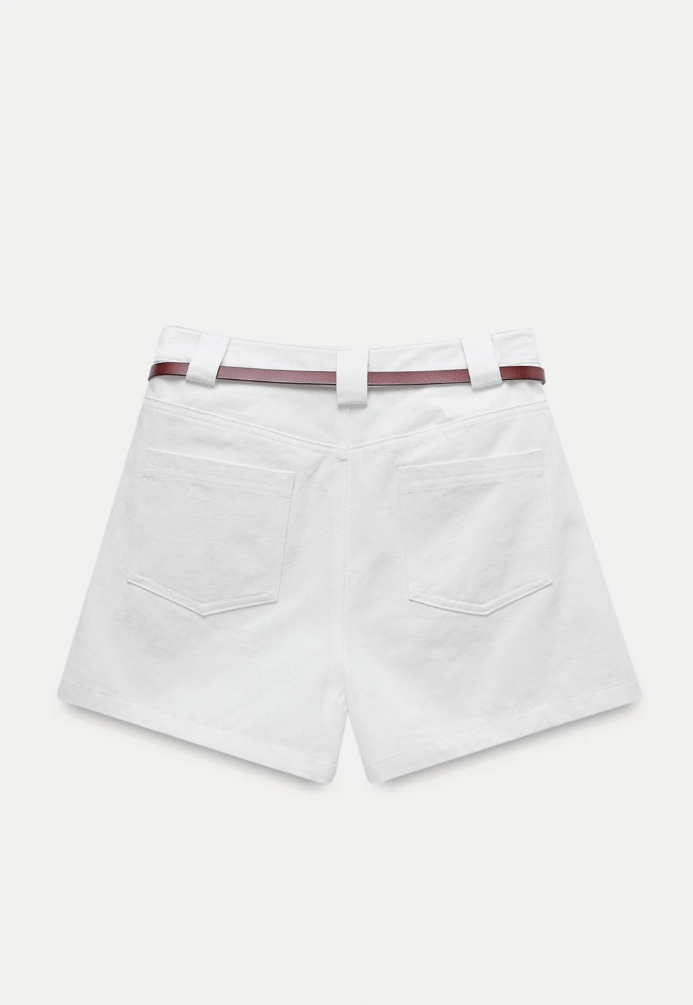 Women’s Belted High-Waist Cotton Shorts