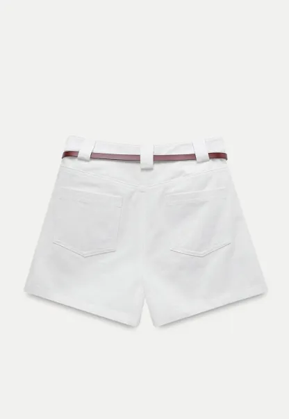 Women’s Belted High-Waist Cotton Shorts