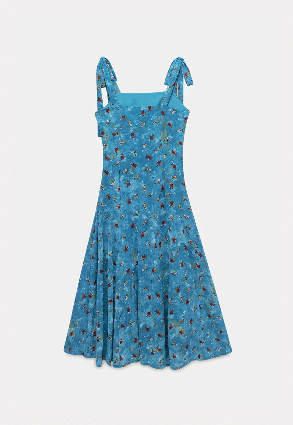 Retro Floral Sleeveless Midi Dress
