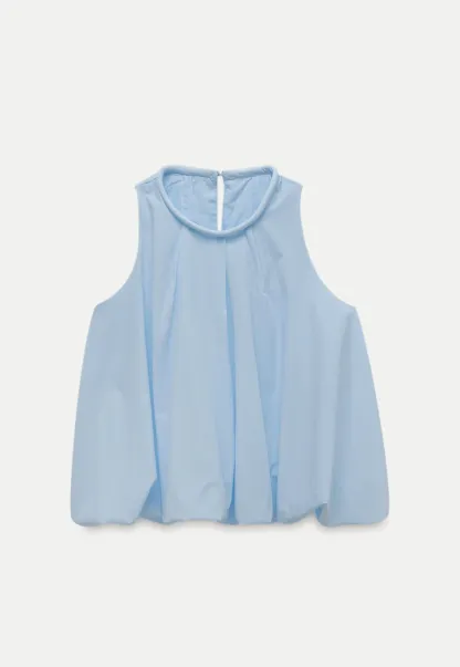 Sleeveless Balloon Hem Top