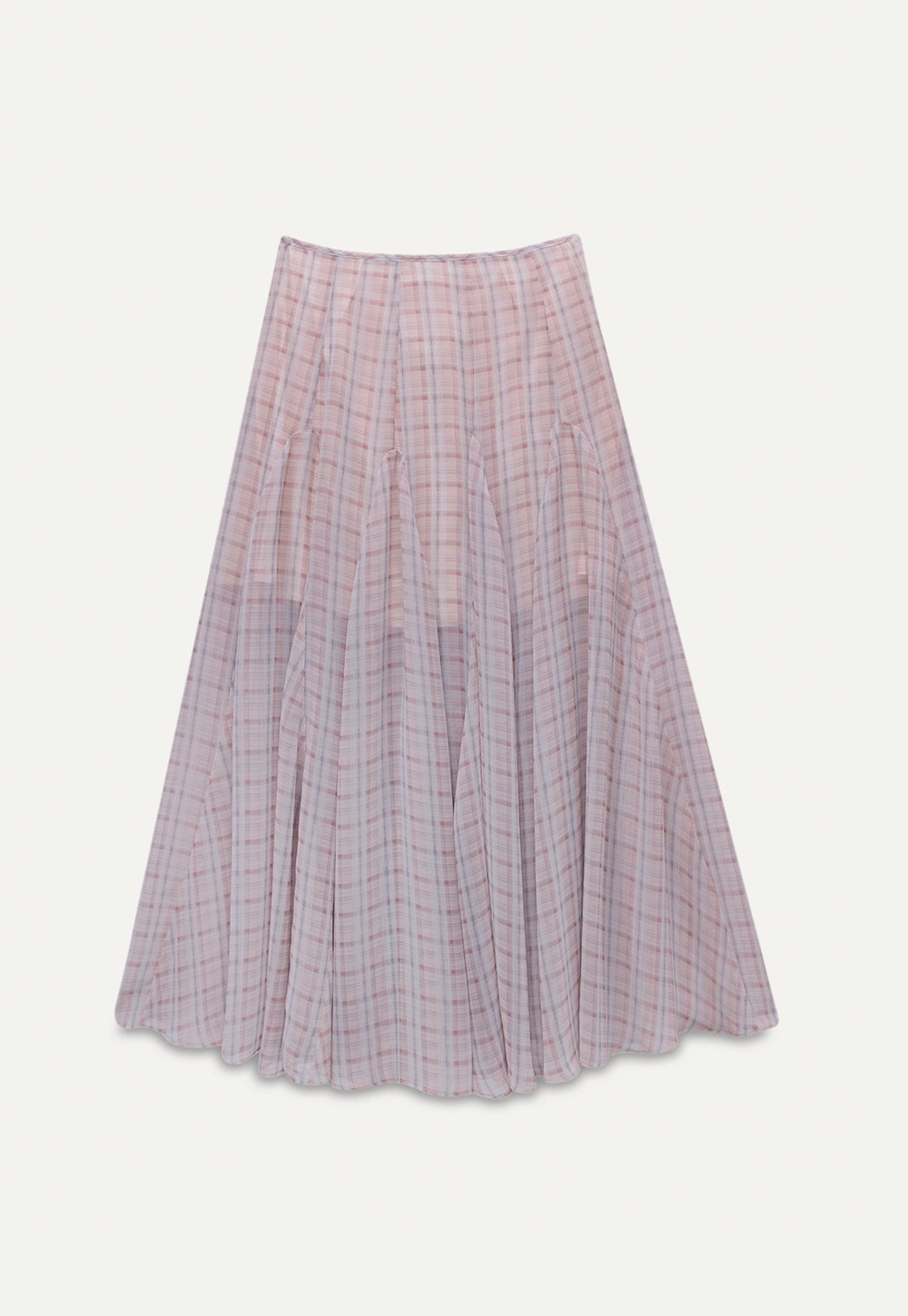 Women’s Plaid Chiffon Summer Midi Skirt