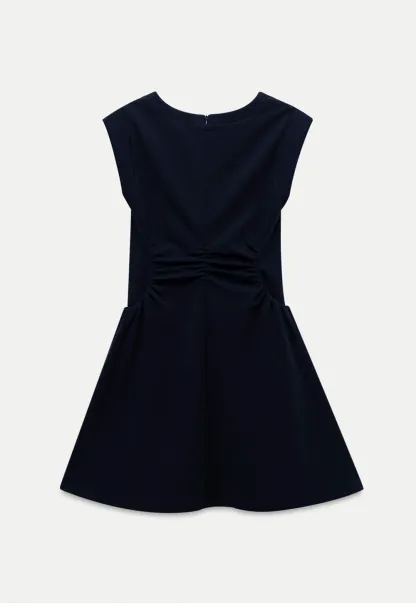 Women’s Ruched Waist Cap-Sleeve Mini Dress