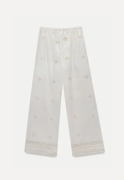 Women’s Eyelet Wide-Leg Drawstring Pants