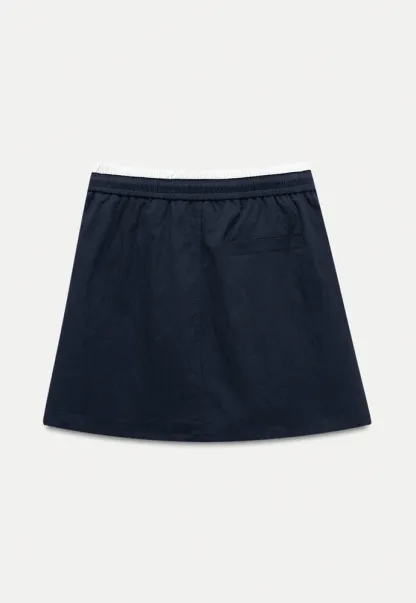 Women’s Drawstring Waist Cotton Mini Skirt