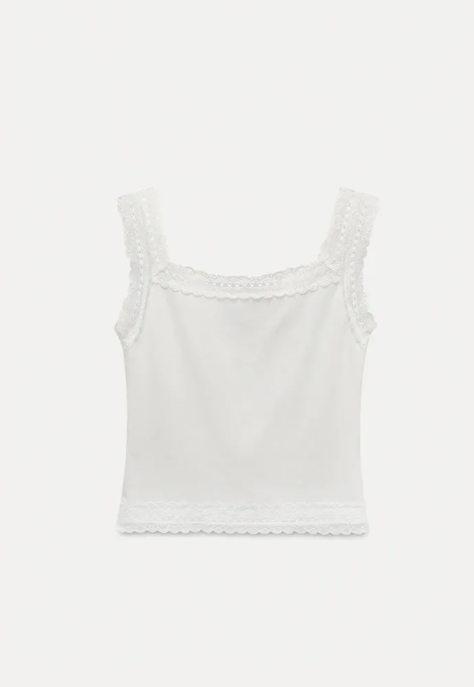 Women’s Lace Trim Crop Cami