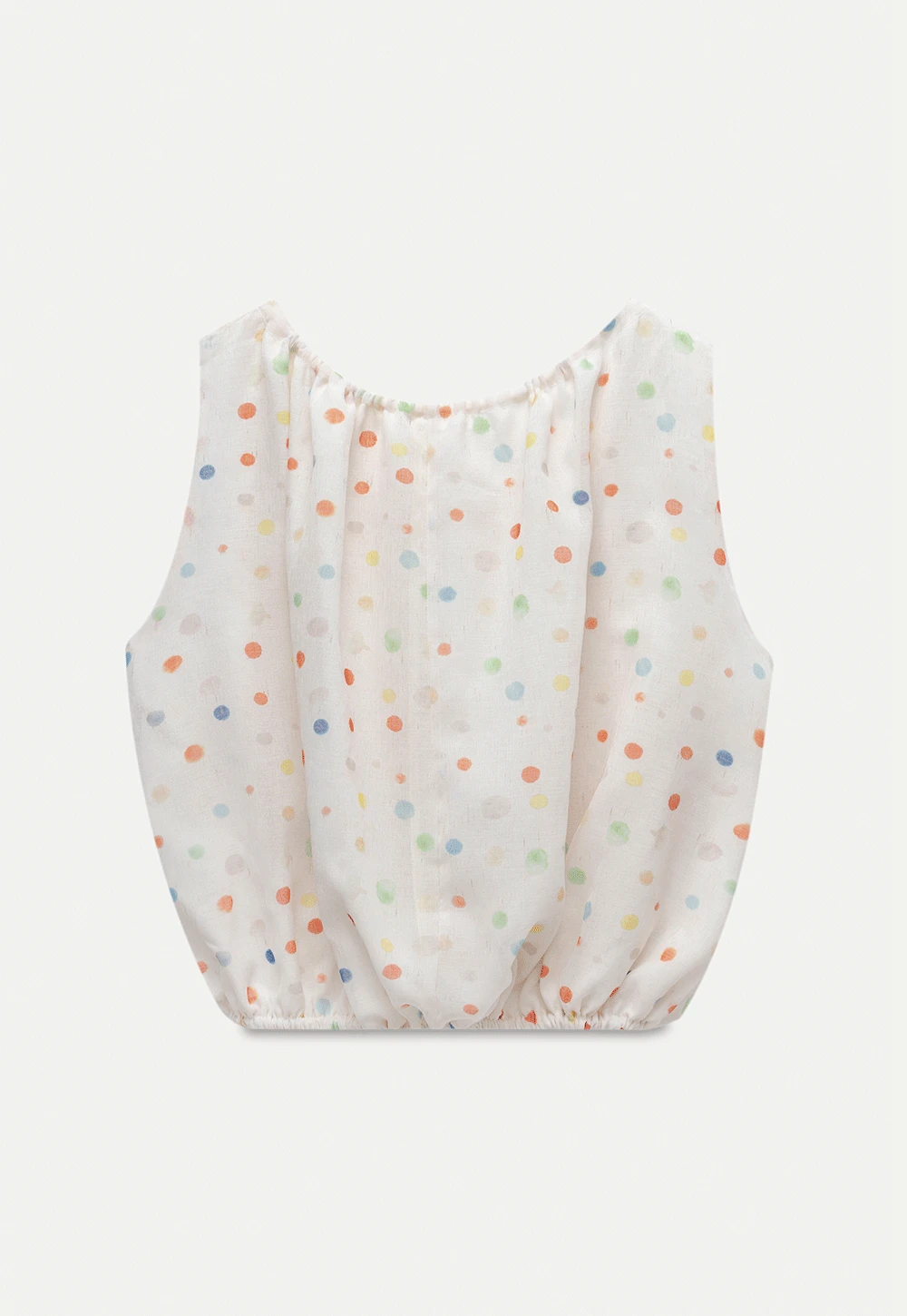 Polka Dot Sleeveless Tie Strap Top