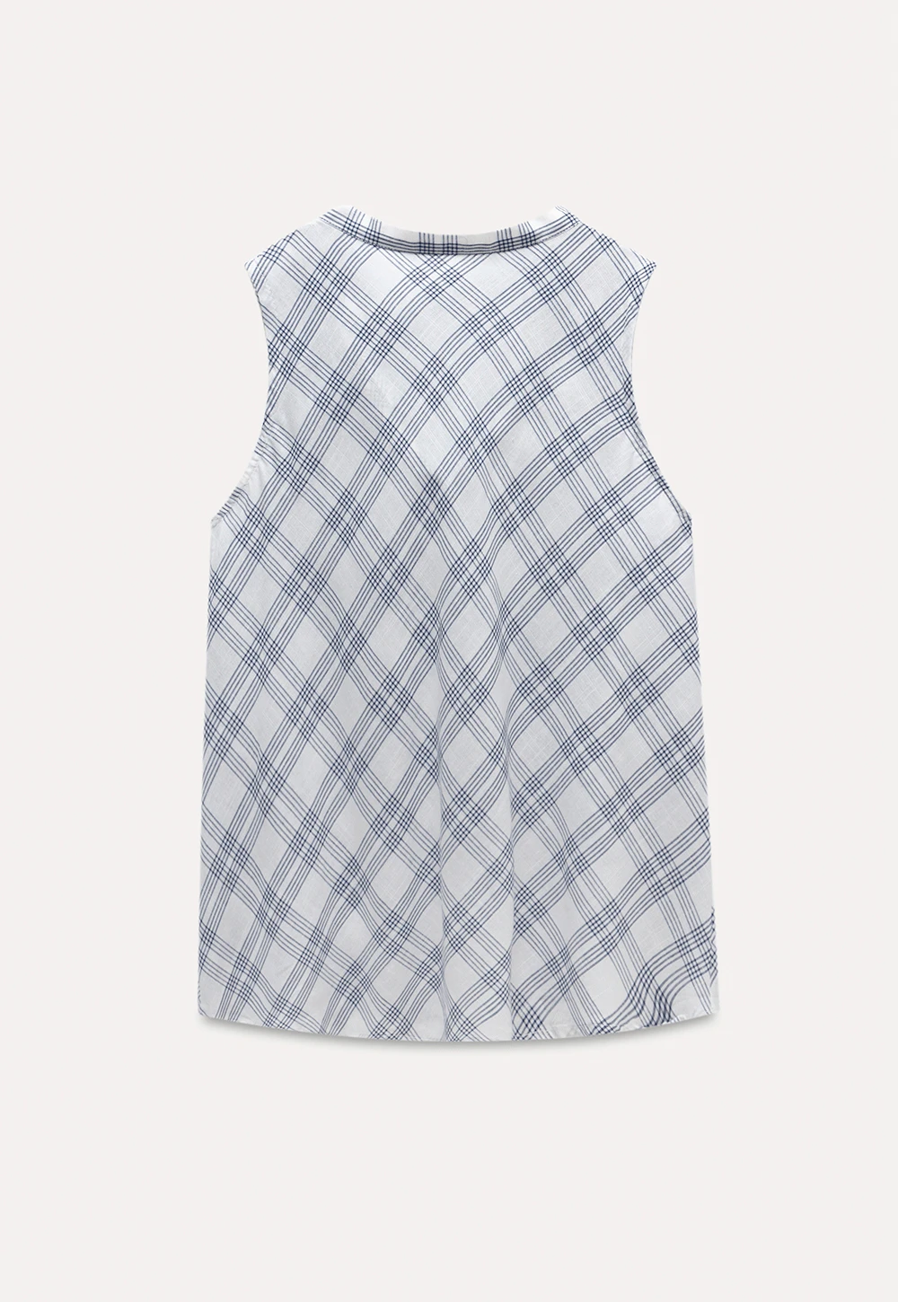 Plaid Bow Sleeveless Top