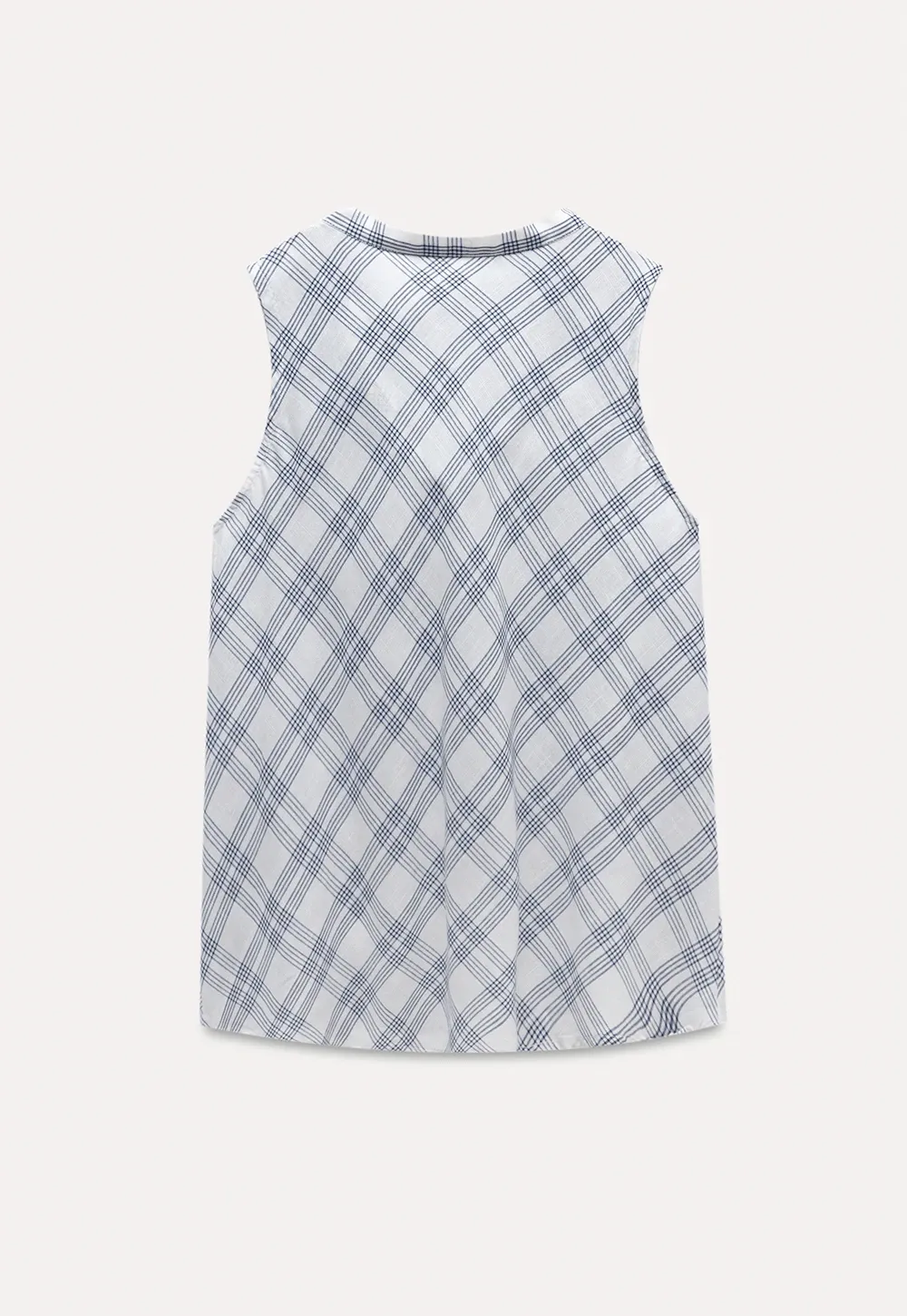 Plaid Bow Sleeveless Top