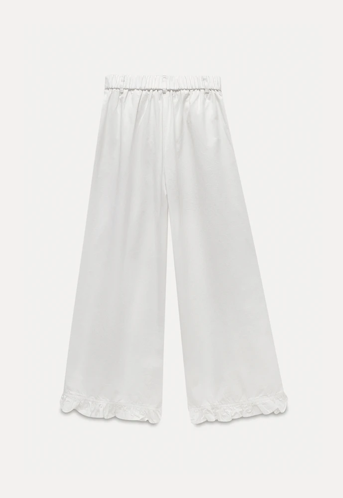Women’s Ruffle Hem Wide-Leg Pants