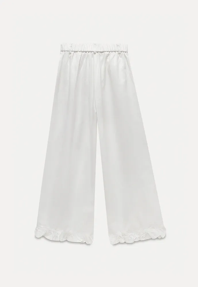 Women’s Ruffle Hem Wide-Leg Pants