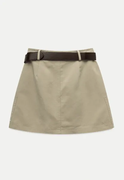 Women's High-Waist A-Line Mini Jean Skirt