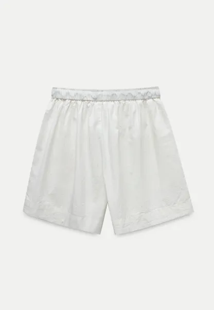 Contrast Drawstring Cotton Shorts