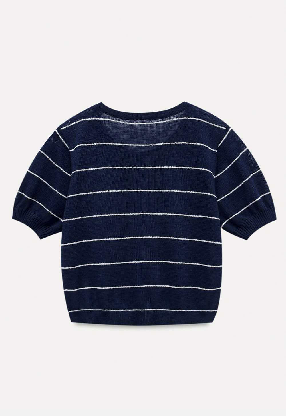 Women’s Striped Button-Down Short-Sleeve Cardigan