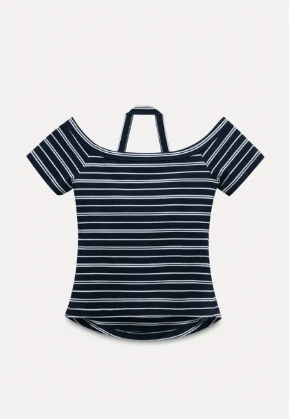 Women's Halter Neck Faux Two-Piece Top