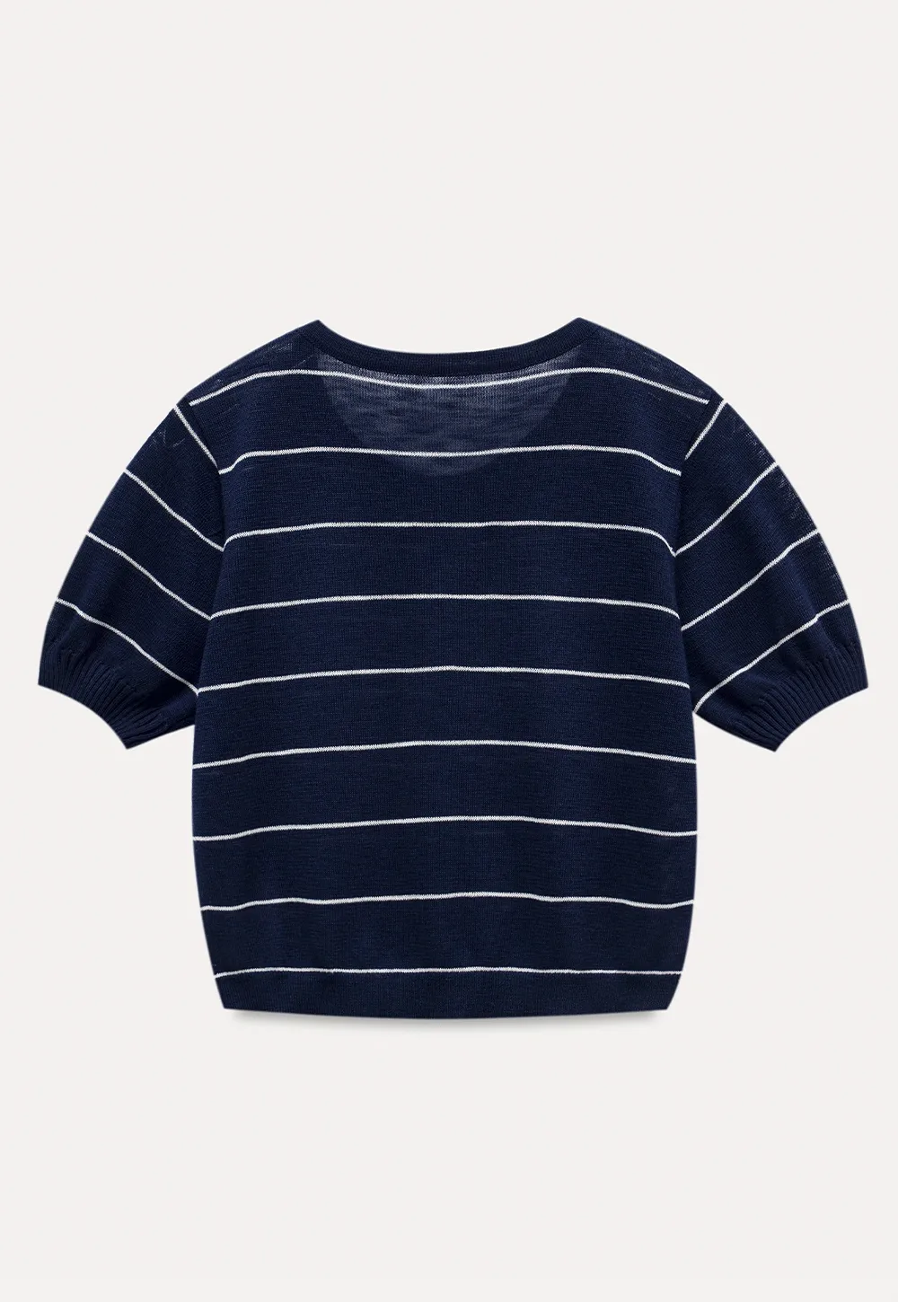 Women’s Striped Button-Down Short-Sleeve Cardigan