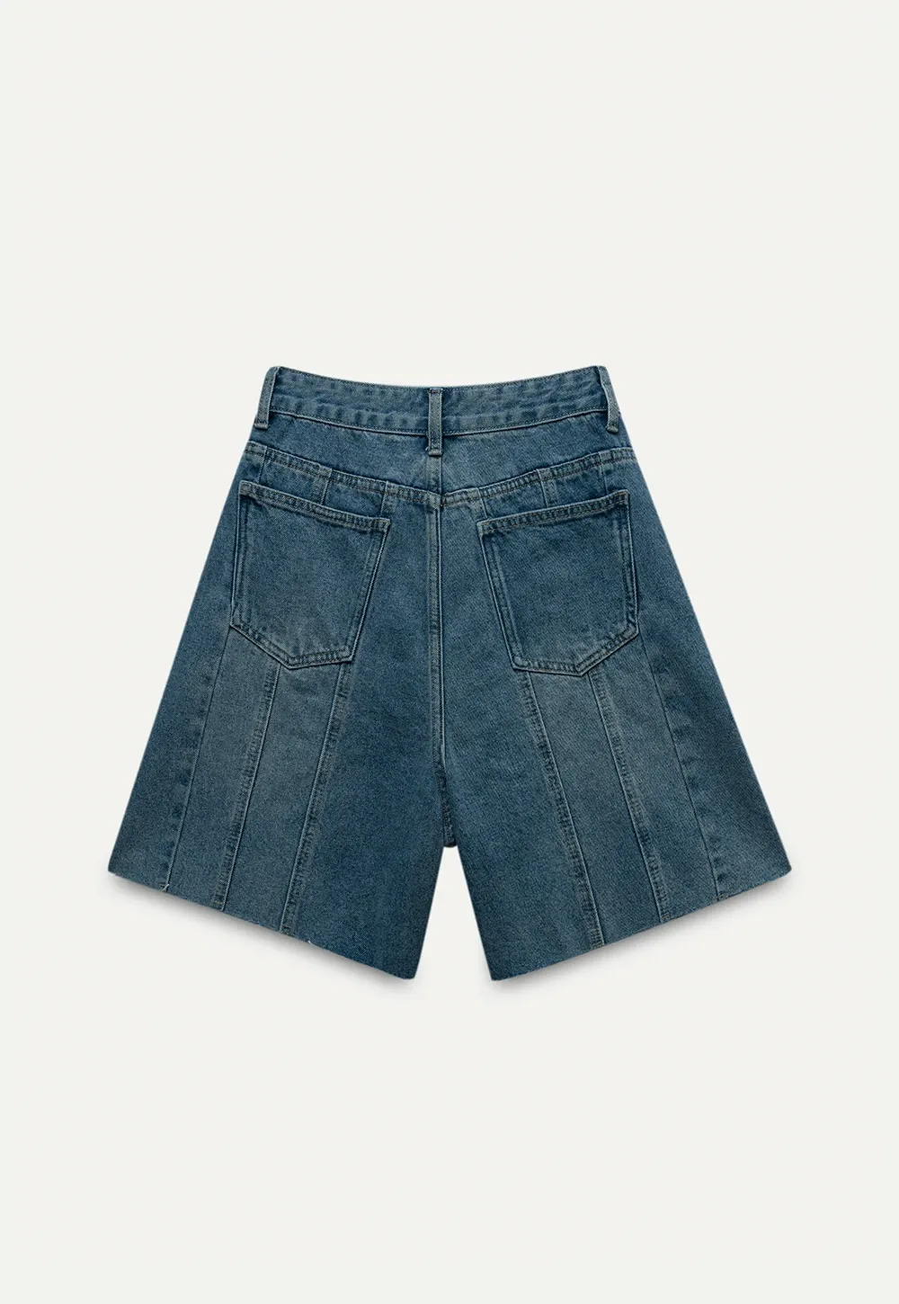 Women’s High-Waist Pintuck Bermuda Denim Shorts